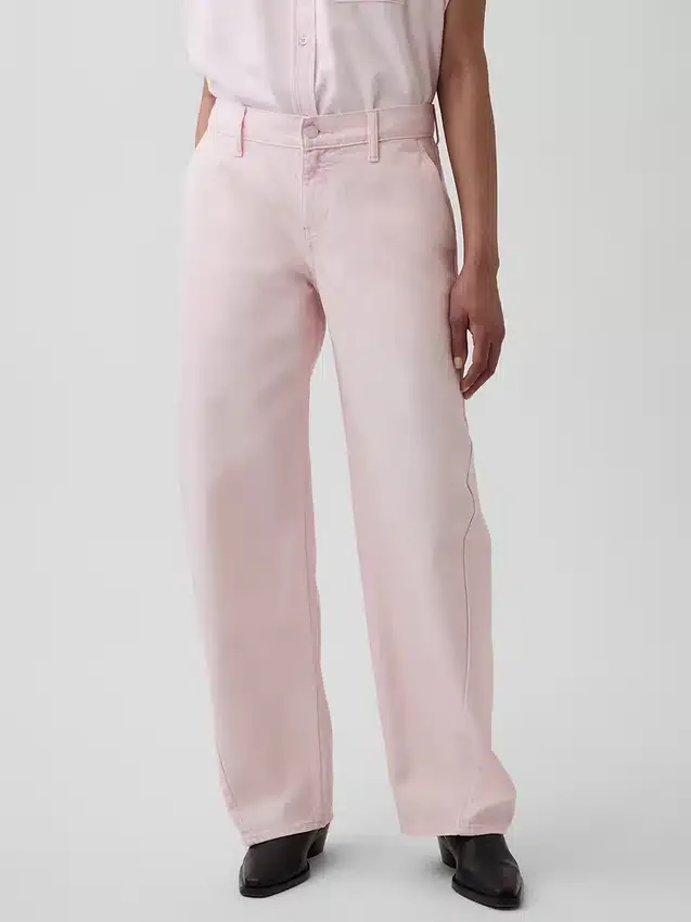Gap × Hfr roze baggy barrel-Jeans met lage taille uit de collectie van Nicole Benefield
