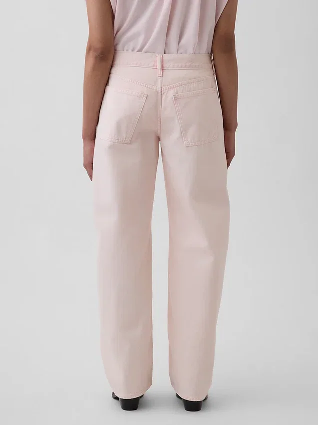 Gap × Hfr roze baggy barrel-Jeans met lage taille uit de collectie van Nicole Benefield