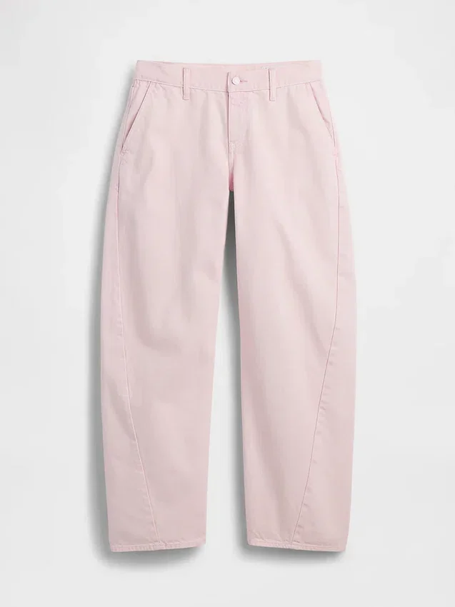 Gap × Hfr roze baggy barrel-Jeans met lage taille uit de collectie van Nicole Benefield
