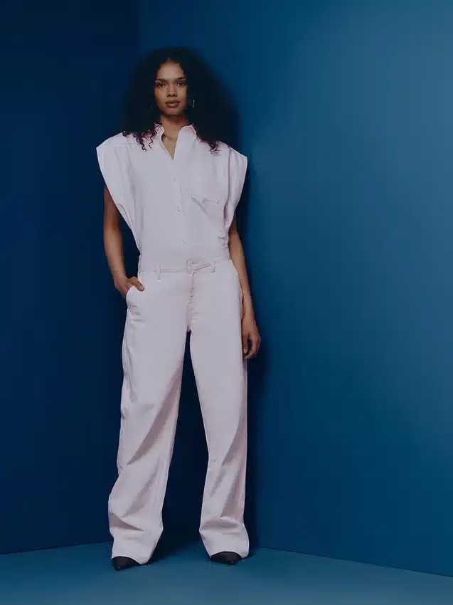 Gap × Hfr roze baggy barrel-Jeans met lage taille uit de collectie van Nicole Benefield