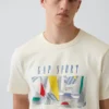 Gap Sport T-shirt met opdruk van zwaar katoen