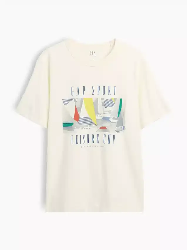 Gap Sport T-shirt met opdruk van zwaar katoen