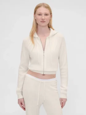 Gap × Summer Fridays CashSoft-hoodie met wafelpatroon en cropped pasvorm