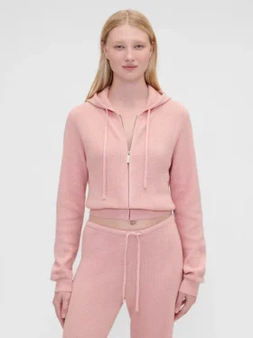 Gap × Summer Fridays CashSoft-hoodie met wafelpatroon en cropped pasvorm