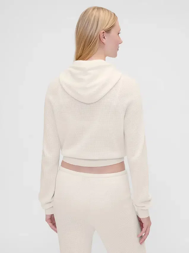 Gap × Summer Fridays CashSoft-hoodie met wafelpatroon en cropped pasvorm