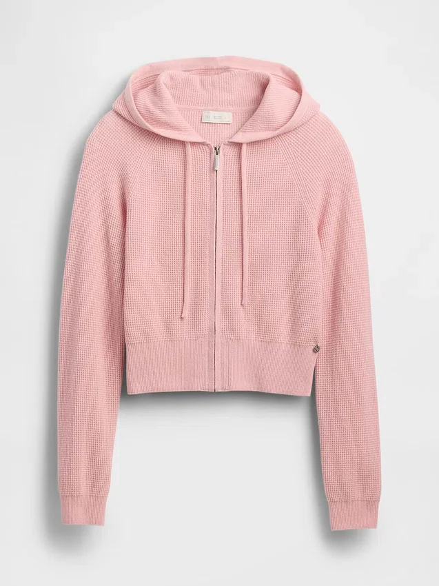 Gap × Summer Fridays CashSoft-hoodie met wafelpatroon en cropped pasvorm