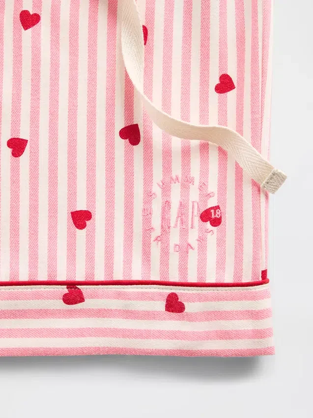 GAP × Summer Fridays Flanellen pyjama-korte broeken met hartjes