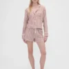 Gap × Summer Fridays gestreepte flanellen pyjamakorte broek