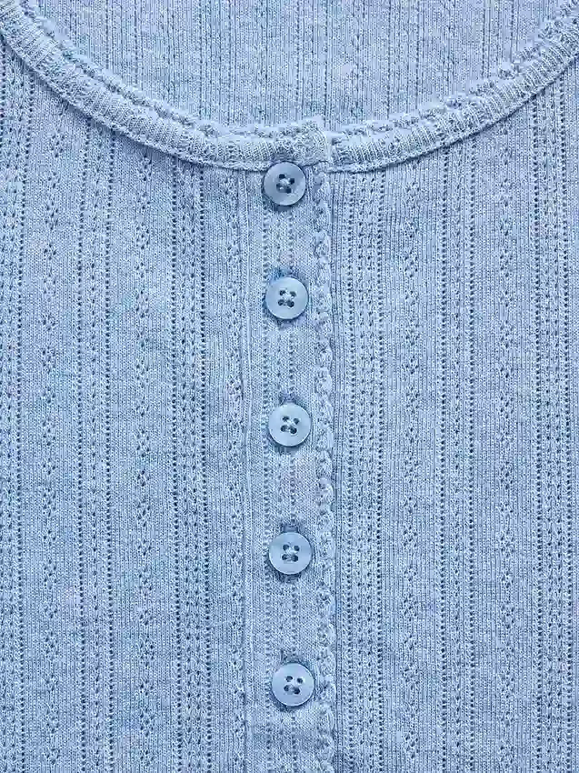 GAP × Summer Fridays Pointelle Henley-pyjamatop