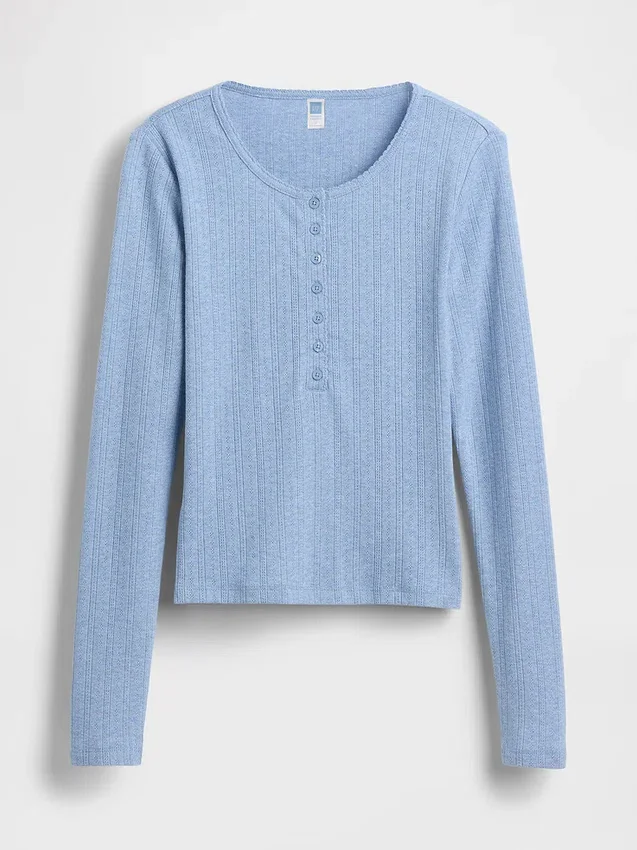 GAP × Summer Fridays Pointelle Henley-pyjamatop
