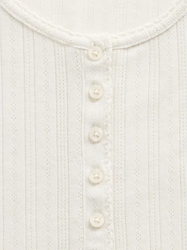 GAP × Summer Fridays Pointelle Henley-pyjamatop