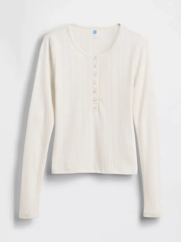 GAP × Summer Fridays Pointelle Henley-pyjamatop