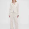Gap × Summer Fridays pyjamashemd van flanel met stippen in relaxte pasvorm