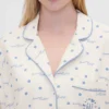 Gap × Summer Fridays pyjamashemd van flanel met stippen in relaxte pasvorm