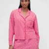 Gap × Summer Fridays pyjamashemd van popeline met strepen in relaxte pasvorm