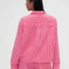 Gap × Summer Fridays pyjamashemd van popeline met strepen in relaxte pasvorm