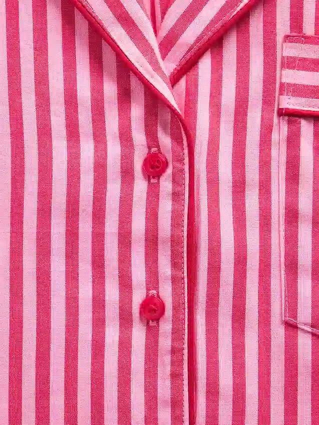 Gap × Summer Fridays pyjamashemd van popeline met strepen in relaxte pasvorm