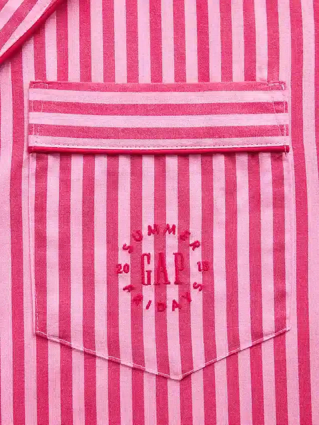Gap × Summer Fridays pyjamashemd van popeline met strepen in relaxte pasvorm