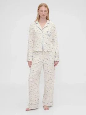 Gap × Summer Fridays Relaxed flanellen pyjamabroek met stippen
