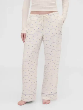 Gap × Summer Fridays Relaxed flanellen pyjamabroek met stippen