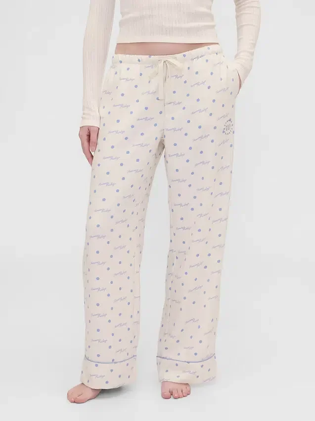 Gap × Summer Fridays Relaxed flanellen pyjamabroek met stippen