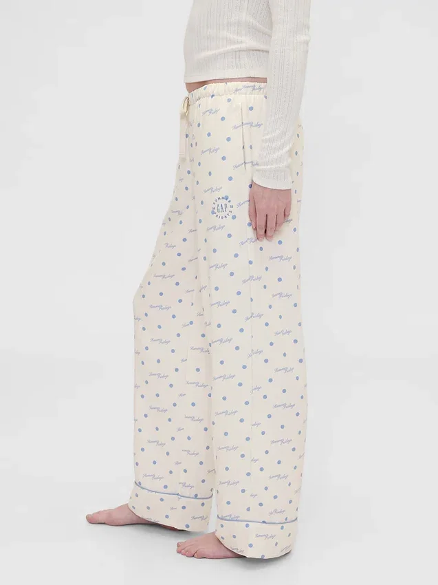 Gap × Summer Fridays Relaxed flanellen pyjamabroek met stippen