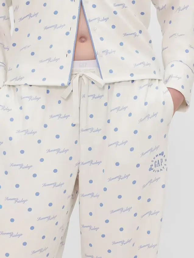 Gap × Summer Fridays Relaxed flanellen pyjamabroek met stippen