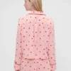 Gap × Summer Fridays Relaxed flanellen pyjamashemd met hartjes