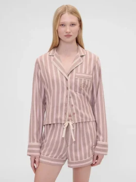 GAP × Summer Fridays Relaxed Flannel Stripe pyjamashemd