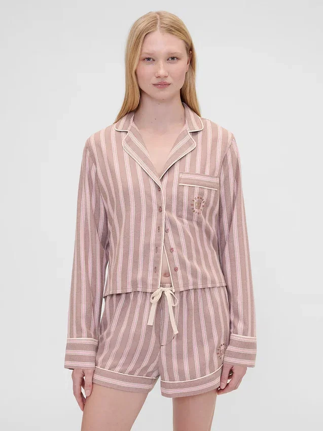 GAP × Summer Fridays Relaxed Flannel Stripe pyjamashemd
