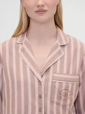 GAP × Summer Fridays Relaxed Flannel Stripe pyjamashemd