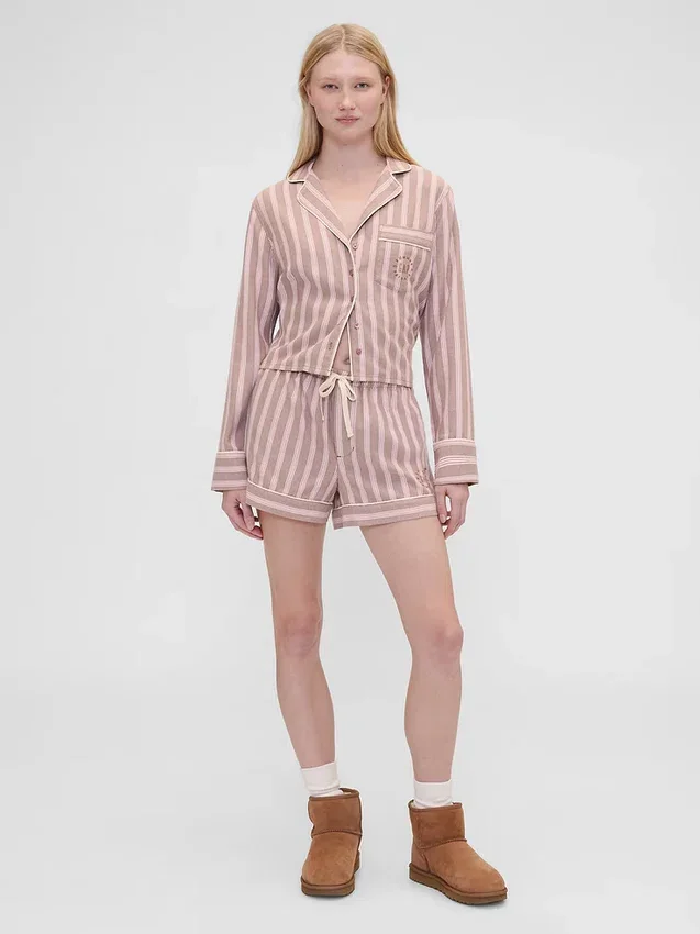 GAP × Summer Fridays Relaxed Flannel Stripe pyjamashemd