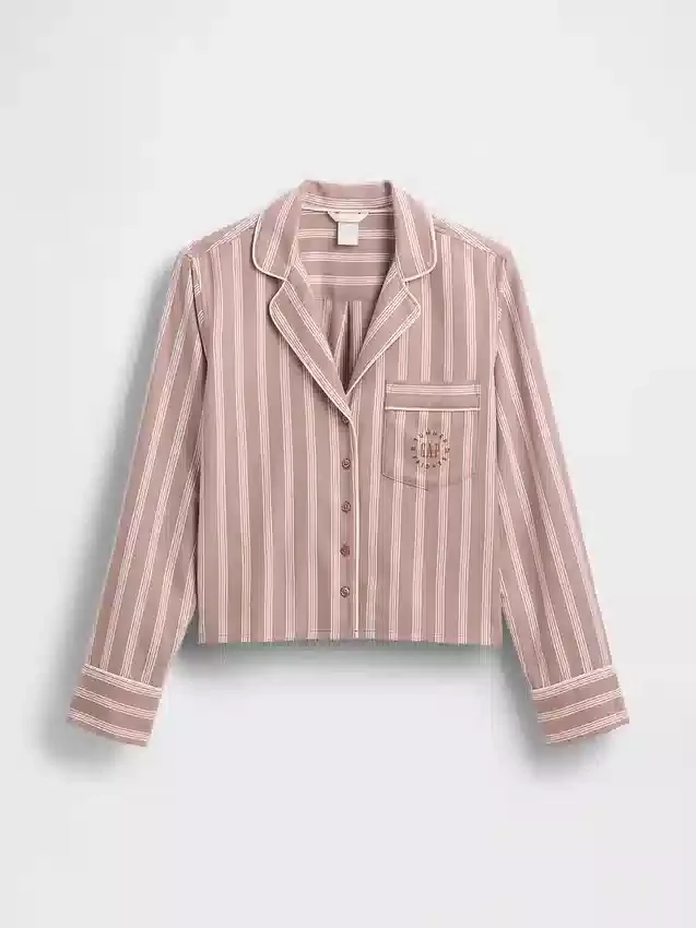 GAP × Summer Fridays Relaxed Flannel Stripe pyjamashemd