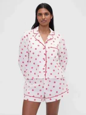 Gap × Summer Fridays Relaxed Poplin Kiss pyjamashemd