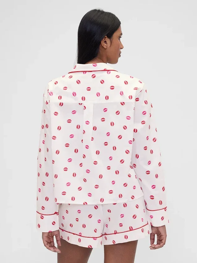 Gap × Summer Fridays Relaxed Poplin Kiss pyjamashemd