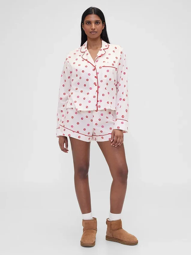 Gap × Summer Fridays Relaxed Poplin Kiss pyjamashemd