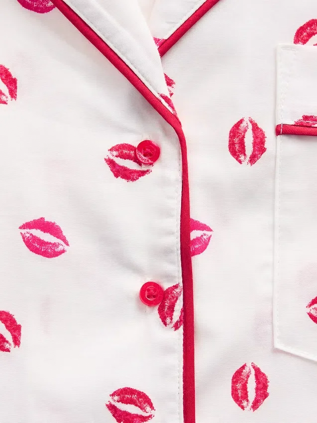Gap × Summer Fridays Relaxed Poplin Kiss pyjamashemd