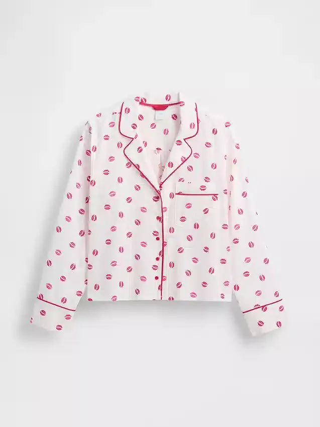 Gap × Summer Fridays Relaxed Poplin Kiss pyjamashemd