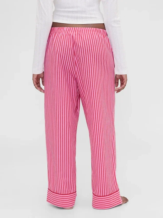 Gap × Summer Fridays relaxte popeline streepjesbroek voor pyjama's