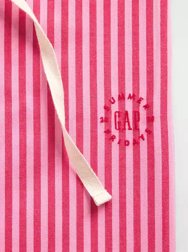Gap × Summer Fridays relaxte popeline streepjesbroek voor pyjama's