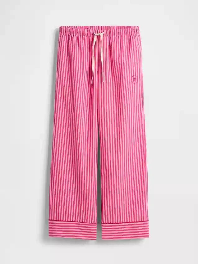 Gap × Summer Fridays relaxte popeline streepjesbroek voor pyjama's