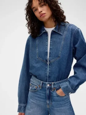 GAP × Victoria Beckham denimoverhemd met rits