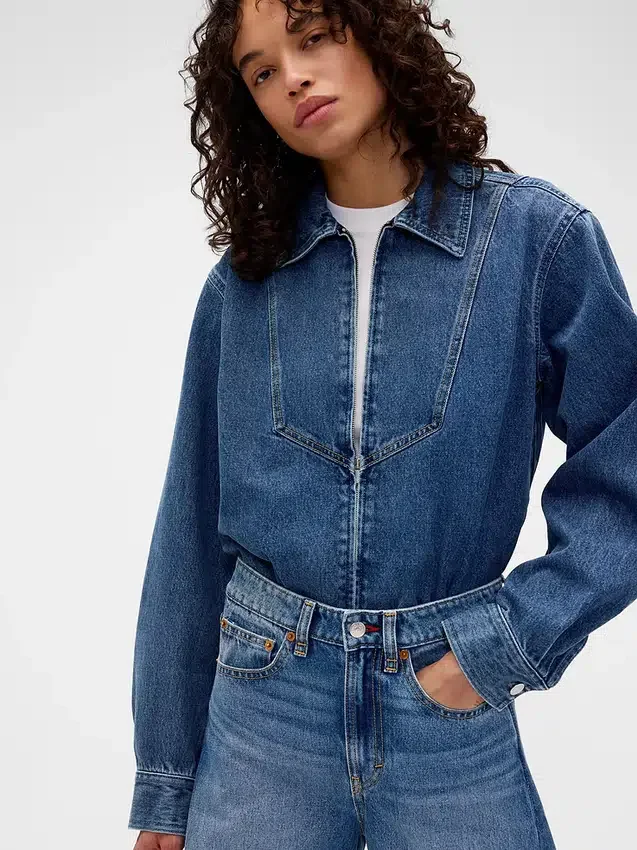 GAP × Victoria Beckham denimoverhemd met rits