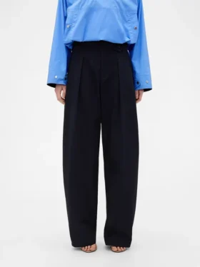 GAP × Victoria Beckham hooggetailleerde broek met plooien en gebogen zoom