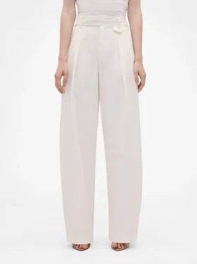 GAP × Victoria Beckham hooggetailleerde broek met plooien en gebogen zoom