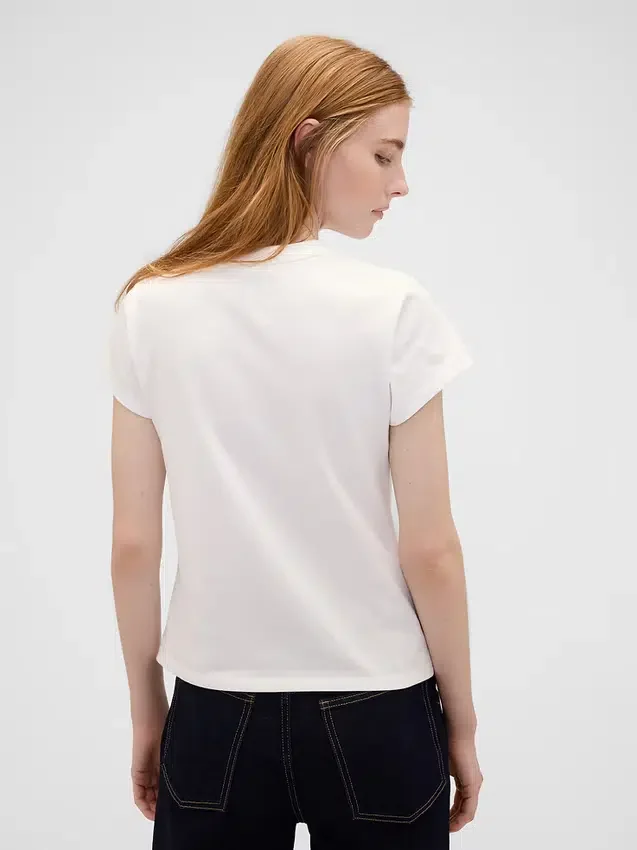 Gap × Victoria Beckham T-shirt van biologisch katoen met logo