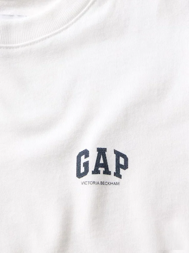 Gap × Victoria Beckham T-shirt van biologisch katoen met logo