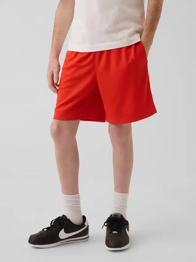 GapFit 6" gerecyclede mesh-korte broeken voor kinderen