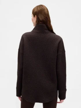 GapFit gewatteerde jacquard trui met halve rits