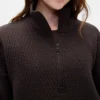 GapFit gewatteerde jacquard trui met halve rits